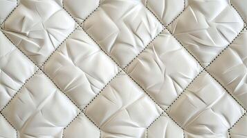 White leather texture background with diamond pattern photo
