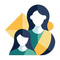Modern abstract art portraying a mother and child in love on Happy Mother's Day vector
