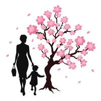 Heartwarming illustration of a mother and child sharing a loving profile on Happy Mother's Day vector