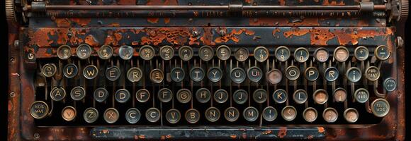 An old typewriter with rust on it photo