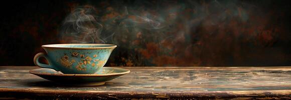 A cup of coffee on a table photo