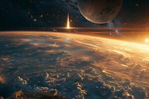 An image of the earth and the sun photo