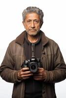 A man holding a camera photo