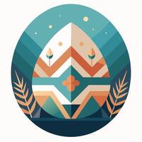 Flat Minimalist Easter Egg Design. Modern BFlat Illustration note music clean shape spring vector