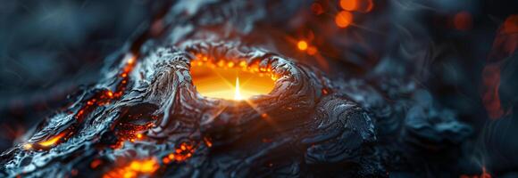A burning fire is seen in the middle of a tree photo