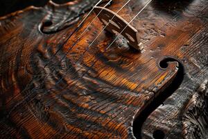 A close up of a violin photo