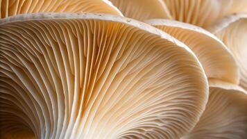 Mushroom with intricate gills in forest setting for nature enthusiasts and photographers exploring the beauty of fungi in their natural habitat photo