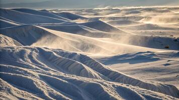 Snowy Sand Dunes Stunning Winter Landscape for Nature Enthusiasts and Travel Bloggers photo