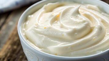 Creamy Whipped Cream in Elegant Bowl for Dessert Lovers and Food Bloggers, Perfect for Culinary Enthusiasts Seeking High-Quality Images for Their Recipes and Content Creation Needs photo
