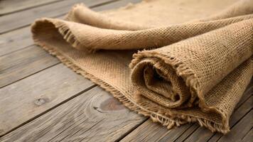 Cozy Knitted Blanket Softly Draped on Rustic Wooden Floor for Home Decor Enthusiasts Seeking Warmth and Comfort in Their Living Spaces photo
