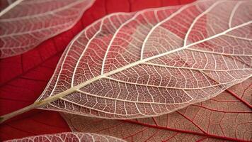 Red Leaf Veins Detailed Macro Photography for Nature Lovers and Designers Seeking High-Quality Botanical Images with Intricate Patterns and Vibrant Colors Perfect for Creative Projects photo