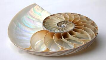 Nautilus Shell Detailed Spiral Structure for Nature Enthusiasts and Educational Purposes, Perfect for Science Projects and Ocean Life Studies photo