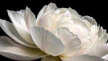 Elegant white tulip in full bloom on a dark background for nature enthusiasts and photographers seeking high-quality floral images photo