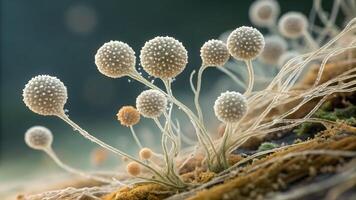 Mold Spores Detailed Microscopic View for Educational Use in Science Classrooms and Research Projects photo