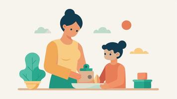 Creative Clay Modeling. Mother and Child Sculpting Joy on Mothers Day vector