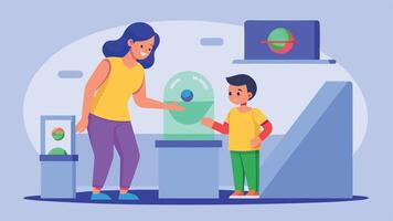 Curious Science Interaction. Celebrating Mothers Day with a Fun Learning Experience vector