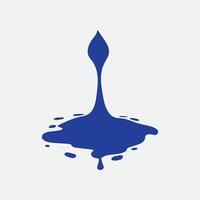 a blue liquid drop with a drop of ink vector