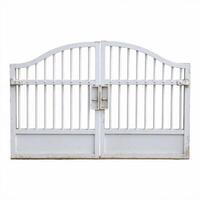 White sliding gate isolated on white background photo