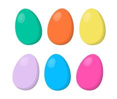 Set of colorful Easter Eggs isolated on white background vector