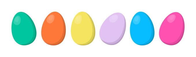 Colorful easter eggs in a row on white background vector