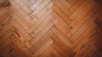 A close up of a wood floor with a herringbone pattern photo