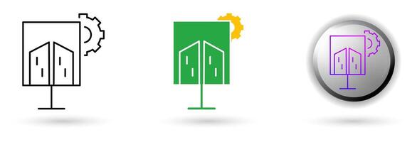 Smart City Development Icons show smart cities based on technology and digital innovation. Outline, solid and glossy effects available, ideal for smart city applications, future city industries etc. vector