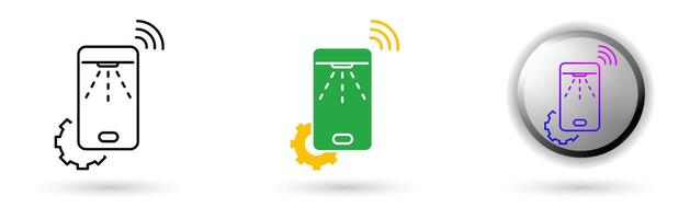 Smart City Water System icon showing smart city based on digital technology and innovation. Available in outline, solid and glossy effects vector