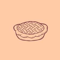 Lattice Pie crust line art hand drawn illustration vector