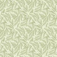 handdrawn tree leaves seamless pattern background design vector