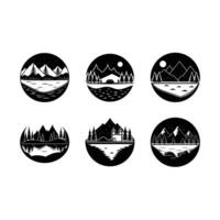 Lake with Reflection Icon Serene Nature for Designs and Illustrations vector
