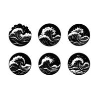 Ocean Waves - Dynamic Crashing Waves Illustration Design vector
