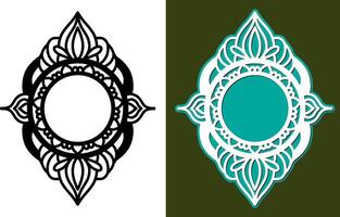 Laser Cutting Mirror Frame Design vector