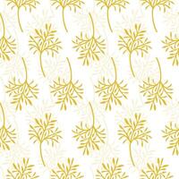 Simple floral eamless pattern design with yellow leaves vector