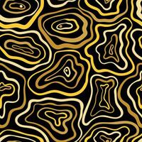 Minimalist trendy abstract seamless pattern on black. Closed wave lines, wooden texture. Great for textile, fabric, wallpaper, wrapping, scrapbooking and packaging vector