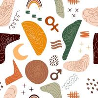 Trendy abstract seamless pattern with various geometric shapes. Different figures. Great for textile, fabric, wallpaper, wrapping, scrapbook and packaging vector