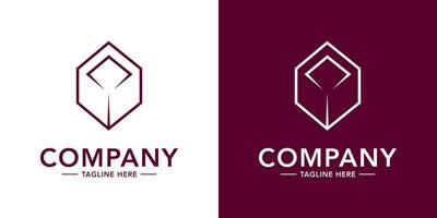 Two logos for a company with a diamond shape design vector