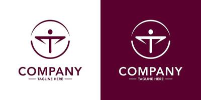 A logo for a company with a man in a circle vector