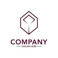 A logo for a company that is made up of a hexagon vector