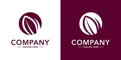 Logo for a company with a leaf shape design vector