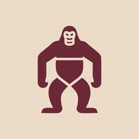 A gorilla icon on a beige background icon vector
