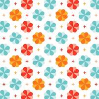 A colorful pattern with flowers and stars vector