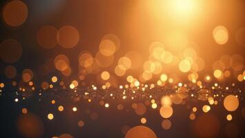 Golden abstract background with bokeh circle and shiny star. New year, birthday, holiday celebration. photo