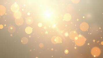 light beige abstract background with a bokeh circle and shiny stars. New year, birthday, holidays celebration photo