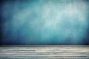 Textured blue grunge background with artistic faded gradient effect photo