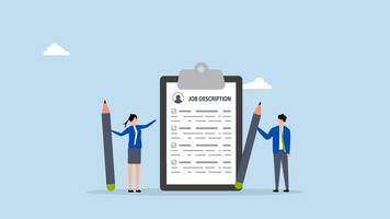 Job description, 4k animation Business professionals creating job description document for employers. video