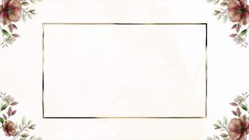 A square frame with flowers on a white background video
