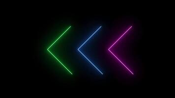 Neon Light Left Arrow Blinking Animation . Glowing Direction Sign Loop video