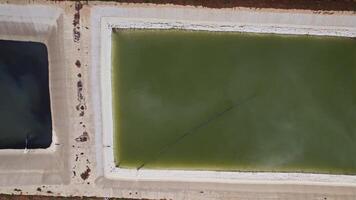 Water purification tanks. Giant pools for settling and filtering water. video