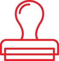 a red stamp with a red handle vector