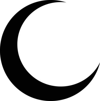 a crescent with a white background